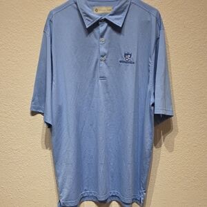 Donald Ross West Bay Club Polo – XL, Blue & White Striped
